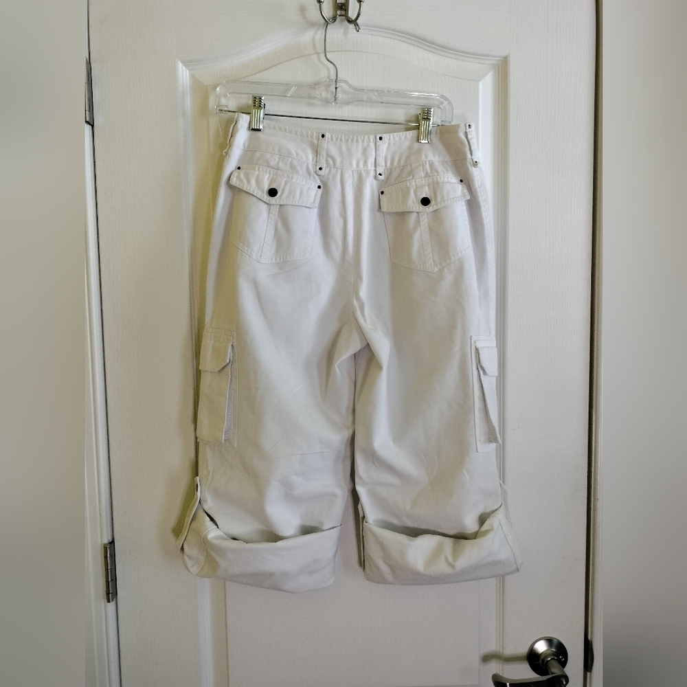 Newport News White Cottagecore Wide-Leg Versatile Cargo Pants - Picture 3 of 14